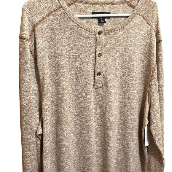 Treasure & Bond mens‎ henley Sz 2XL brown marl super soft long sleeve NWT - Picture 4 of 8